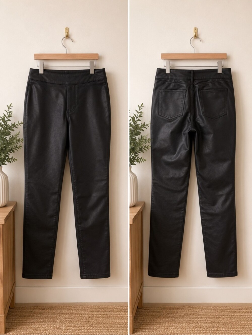 Universal Thread ~ Black Wax-Coated High Rise Skinny Pants~Size 14/32 Regular